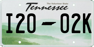 TN license plate I2002K