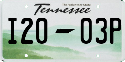 TN license plate I2003P