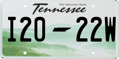 TN license plate I2022W