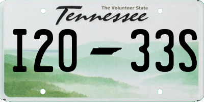 TN license plate I2033S