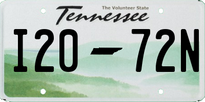 TN license plate I2072N