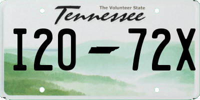 TN license plate I2072X