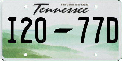 TN license plate I2077D