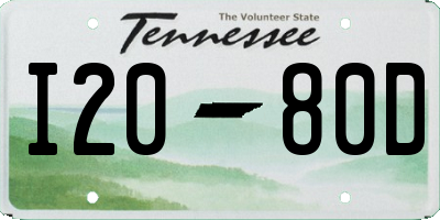 TN license plate I2080D