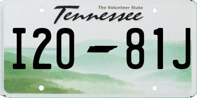 TN license plate I2081J
