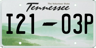 TN license plate I2103P