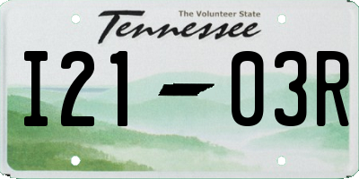 TN license plate I2103R
