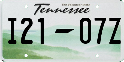 TN license plate I2107Z