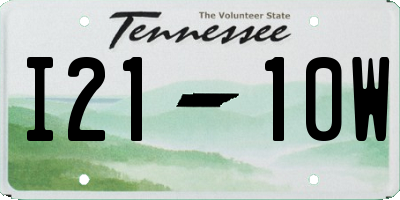 TN license plate I2110W