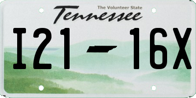 TN license plate I2116X