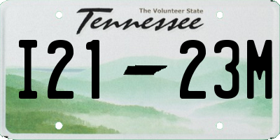 TN license plate I2123M