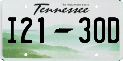 TN license plate I2130D