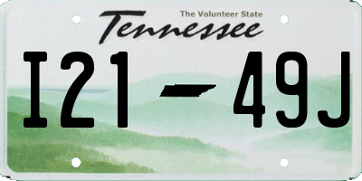 TN license plate I2149J