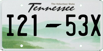 TN license plate I2153X