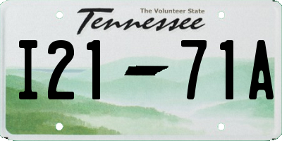 TN license plate I2171A