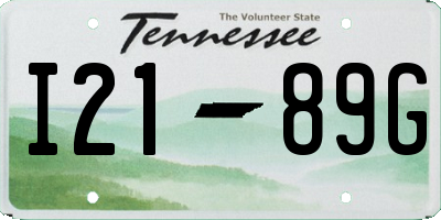 TN license plate I2189G