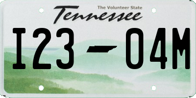 TN license plate I2304M