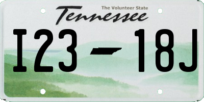 TN license plate I2318J