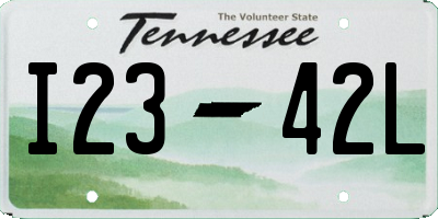 TN license plate I2342L