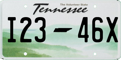 TN license plate I2346X