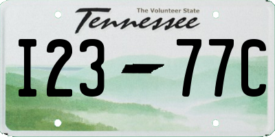 TN license plate I2377C