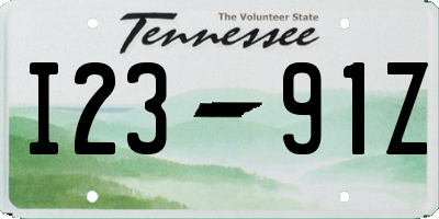 TN license plate I2391Z