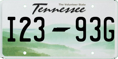 TN license plate I2393G