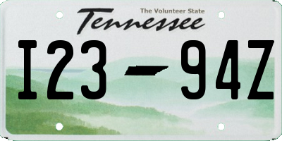 TN license plate I2394Z