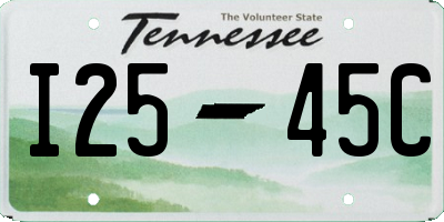 TN license plate I2545C