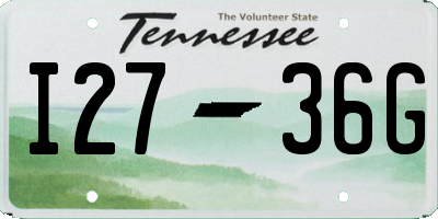 TN license plate I2736G
