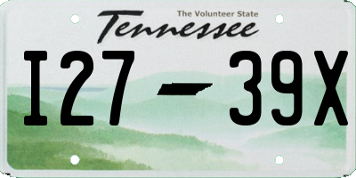 TN license plate I2739X