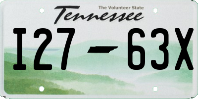 TN license plate I2763X