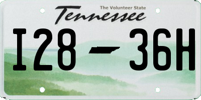 TN license plate I2836H