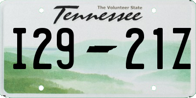 TN license plate I2921Z