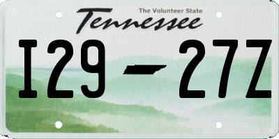 TN license plate I2927Z