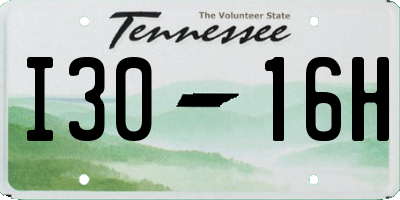 TN license plate I3016H