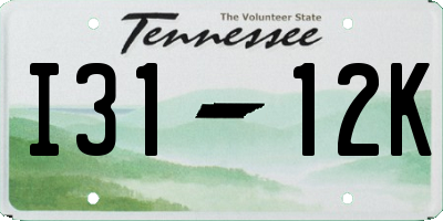 TN license plate I3112K