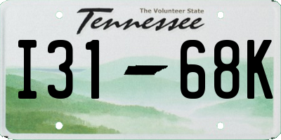 TN license plate I3168K