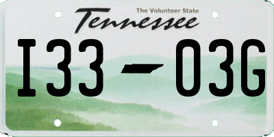 TN license plate I3303G