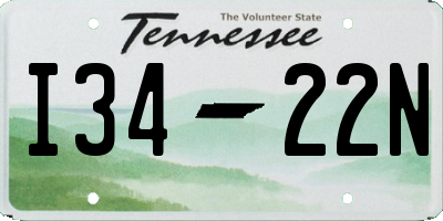TN license plate I3422N