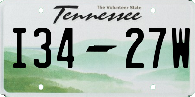 TN license plate I3427W