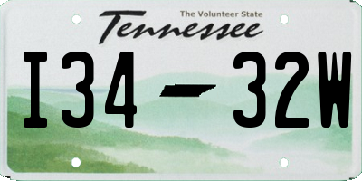 TN license plate I3432W