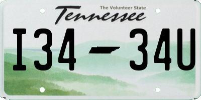 TN license plate I3434U