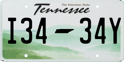 TN license plate I3434Y