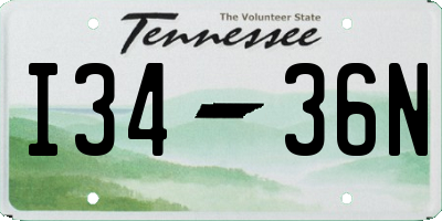 TN license plate I3436N