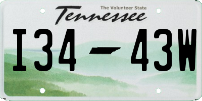 TN license plate I3443W