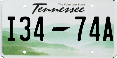 TN license plate I3474A