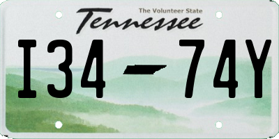 TN license plate I3474Y