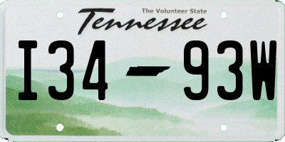 TN license plate I3493W
