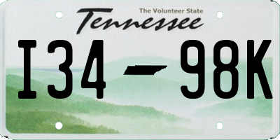TN license plate I3498K